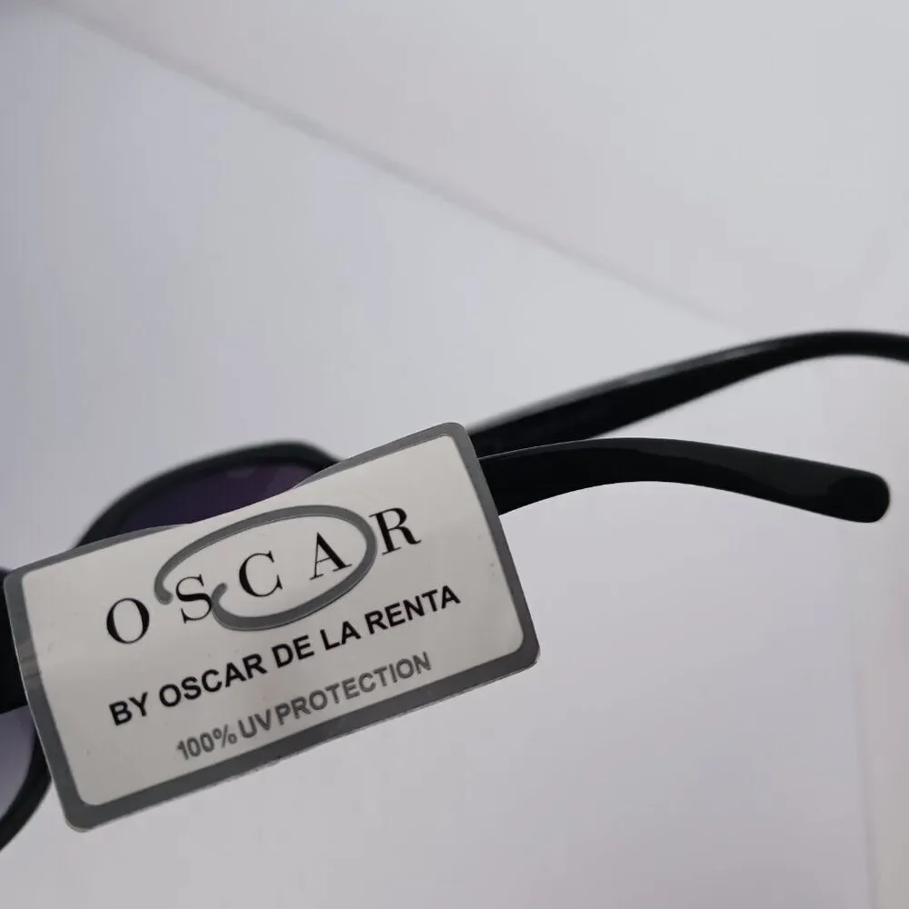 Oscar De La Renta Black Dark Lens Sunglasses Rounded Square